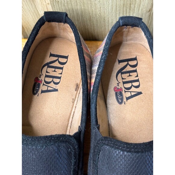 Reba by Justin RML080 Alice Black Suede Multi Color Stripe Western Sneaker 9 M - Picture 5 of 7